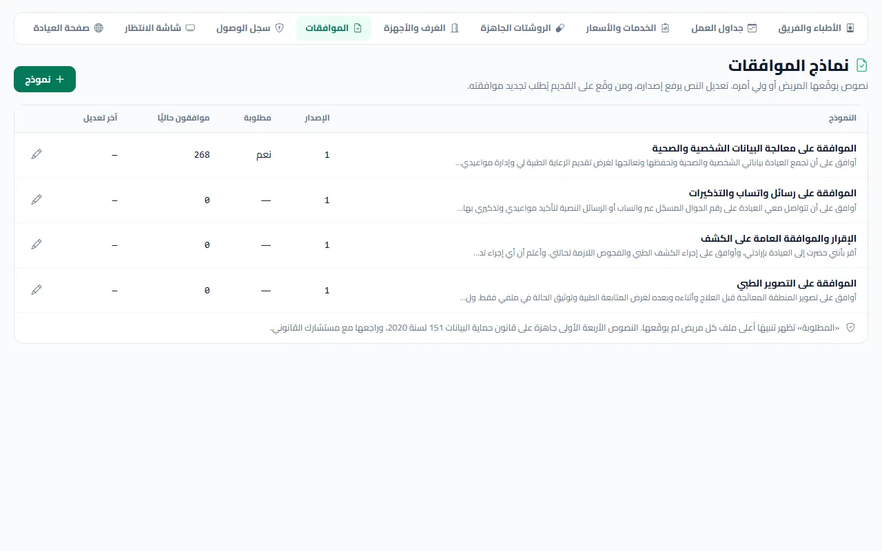 نماذج الموافقات